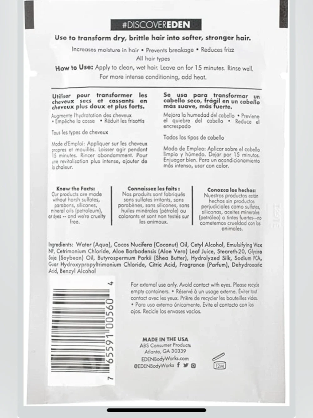 EDEN BodyWorks Coconut Shea Hair Masque Treatment - 1.75 fl oz